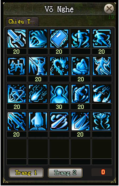 Hệ thống chiêu thức - Hoa Sơn - vltk