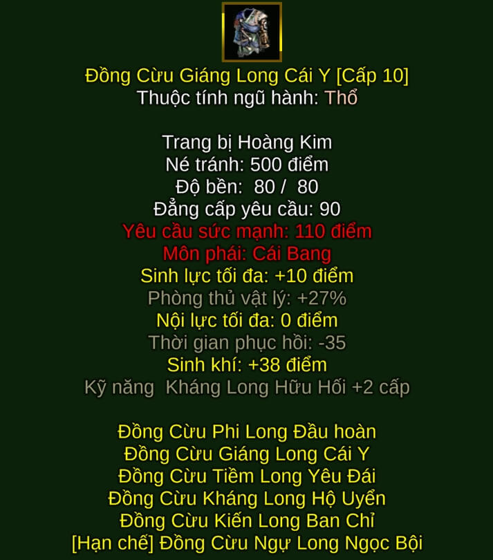 Đồng Cừu Giáng Long Cái Y - Chưởng Pháp (Đồng Cừu) - Cái Bang - VLTK