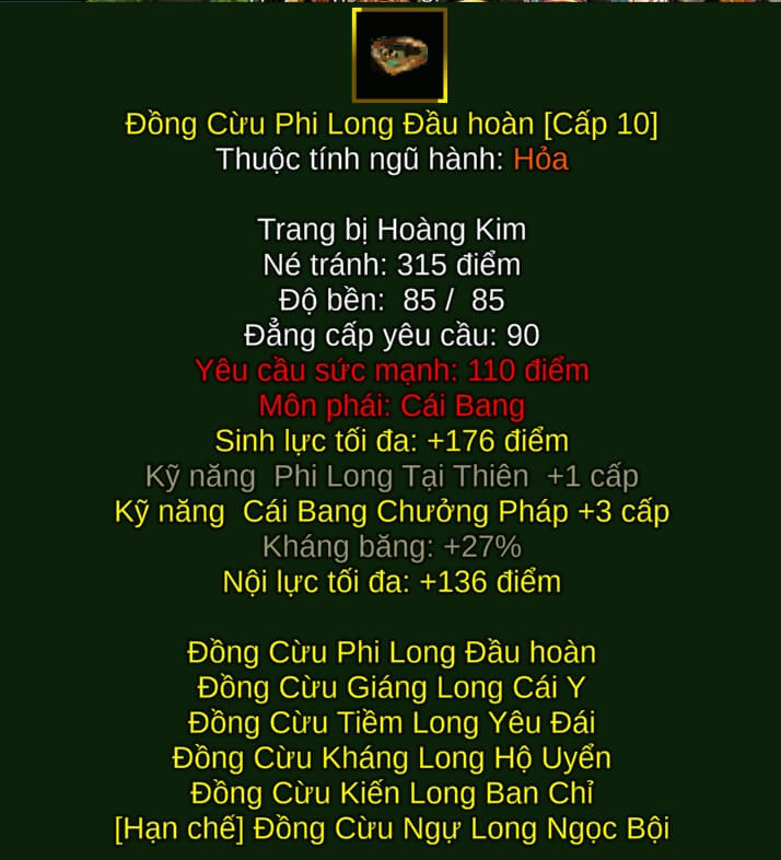 Đồng Cừu Phi Long Đầu Hoàn - Chưởng Pháp (Đồng Cừu) - Cái Bang - VLTK