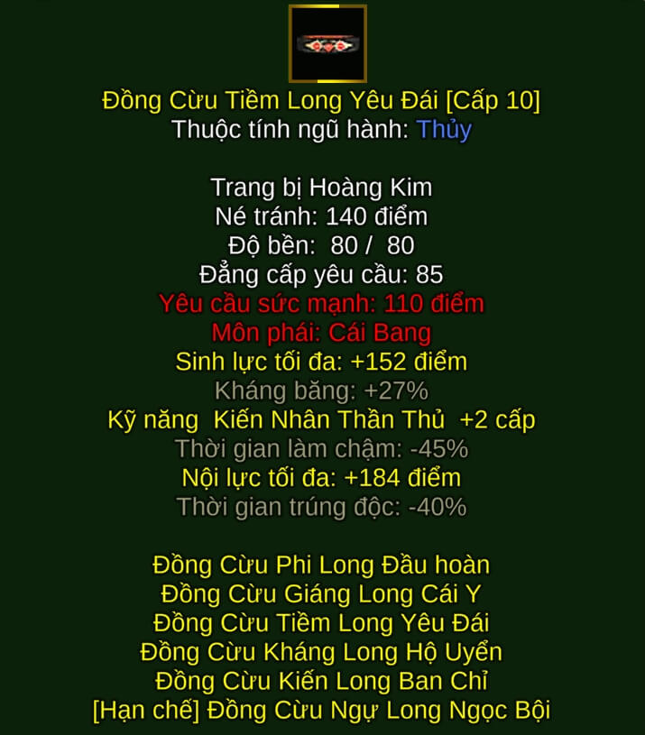 Đồng Cừu Tiềm Long Yêu Đái - Chưởng Pháp (Đồng Cừu) - Cái Bang - VLTK