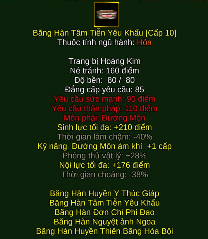 Băng Hàn Tâm Tiễn Yêu Khấu - Phi Đao (Băng Hàn) - Đường Môn - VLTK