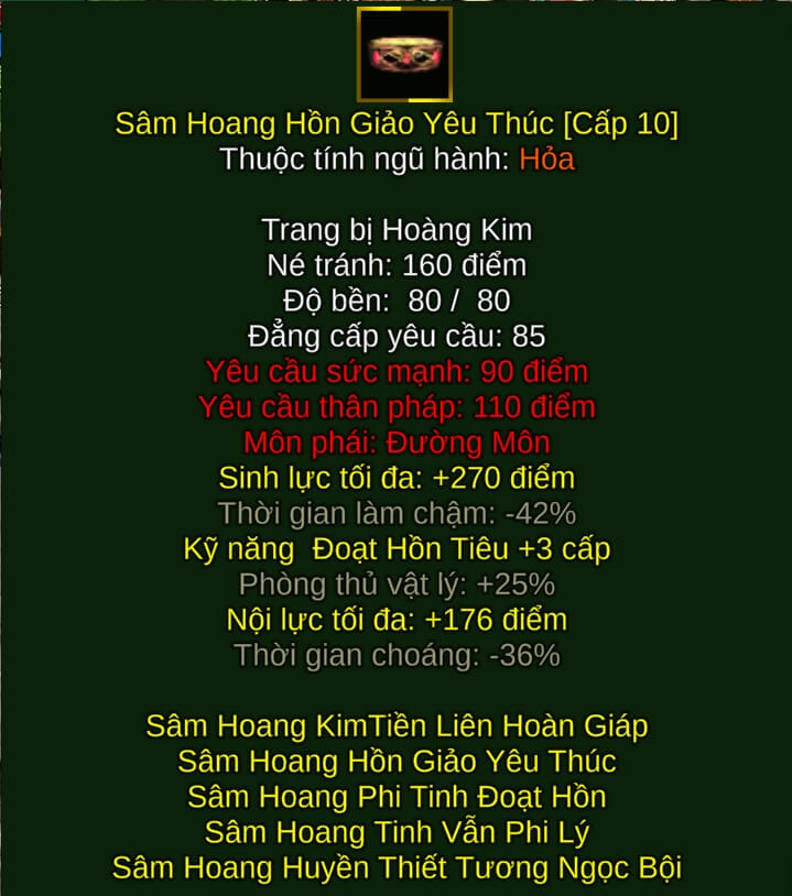 Sâm Hoang Hồn Giảo Yêu Thúc - Phi Tiêu (Sâm Hoang) - Đường Môn - VLTK