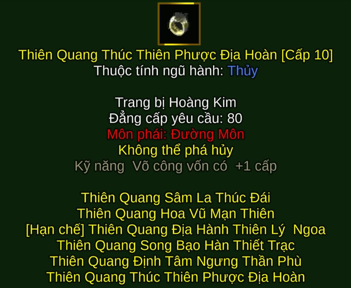 Thiên Quang Thúc Thiên Phược Địa Hoàn - Tụ Tiễn (Thiên Quang) - Đường Môn - VLTK