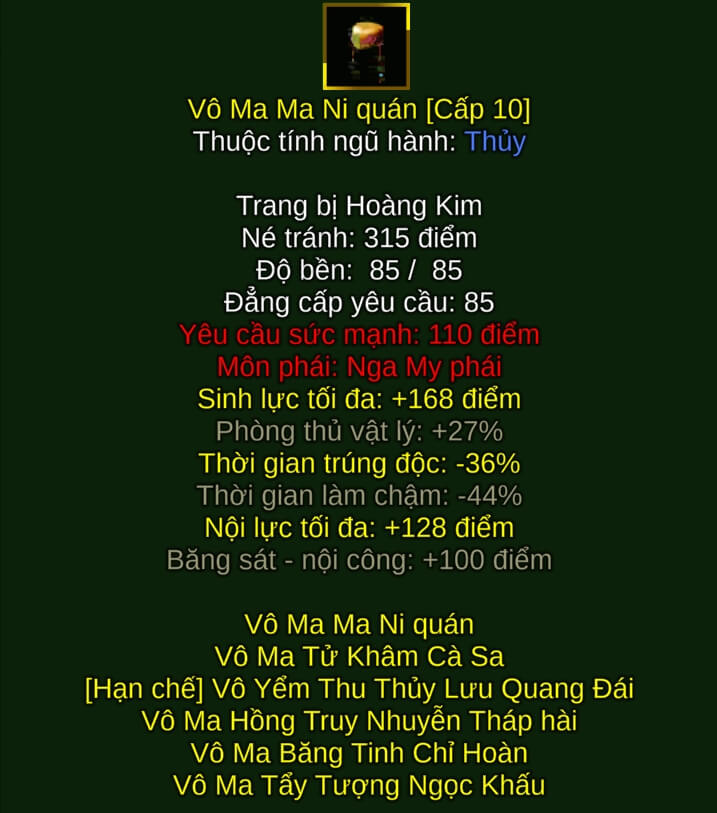 Vô Ma Ma Ni Quán - Chưởng Pháp (Vô Ma) - Nga My - VLTK
