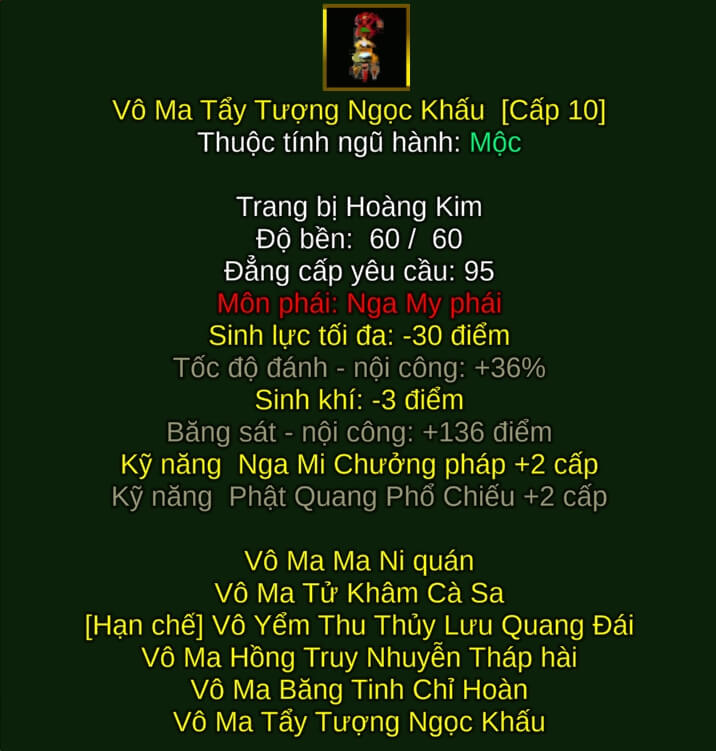 Vô Ma Tẩy Tượng Ngọc Khấu - Chưởng Pháp (Vô Ma) - Nga My - VLTK