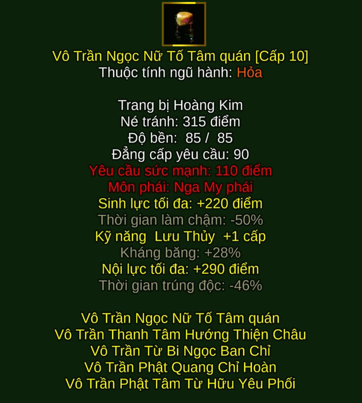 Vô Trần Ngọc Nữ Tố Tâm Quán - Hỗ Trợ (Vô Trần) - Nga My - VLTK