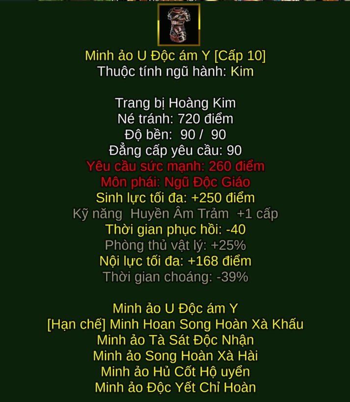 Minh ảo U Độc ám Y - Đao Pháp (Minh Ảo) - Ngũ Độc - VLTK
