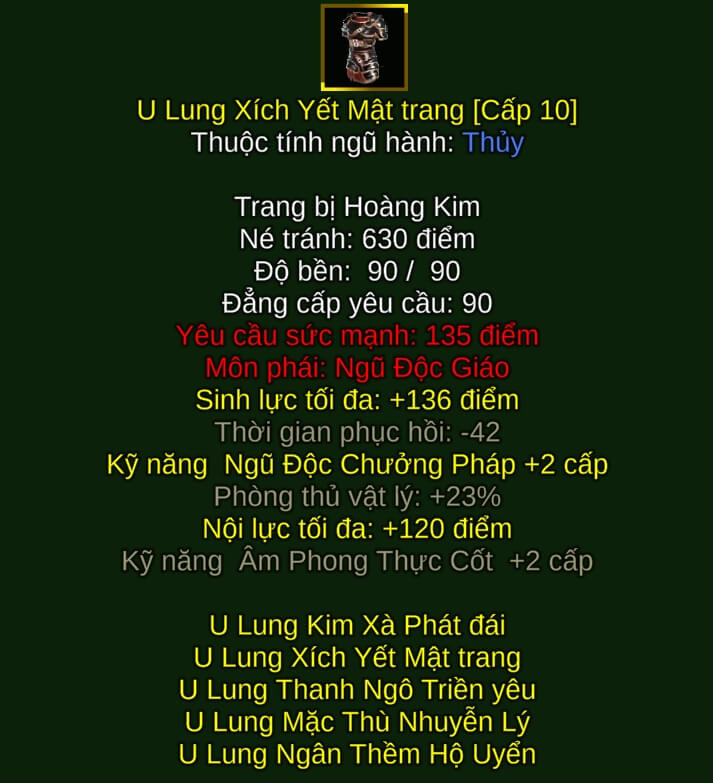 U Lung Xích Yết Mật trang - Chưởng Pháp (U Lung) - Ngũ Độc - VLTK
