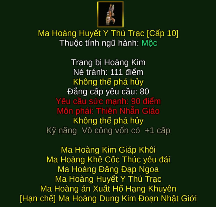 Ma Hoàng Huyết Y Thú Trạc - Bùa Chú (Ma Hoàng) - Thiên Nhẫn - VLTK