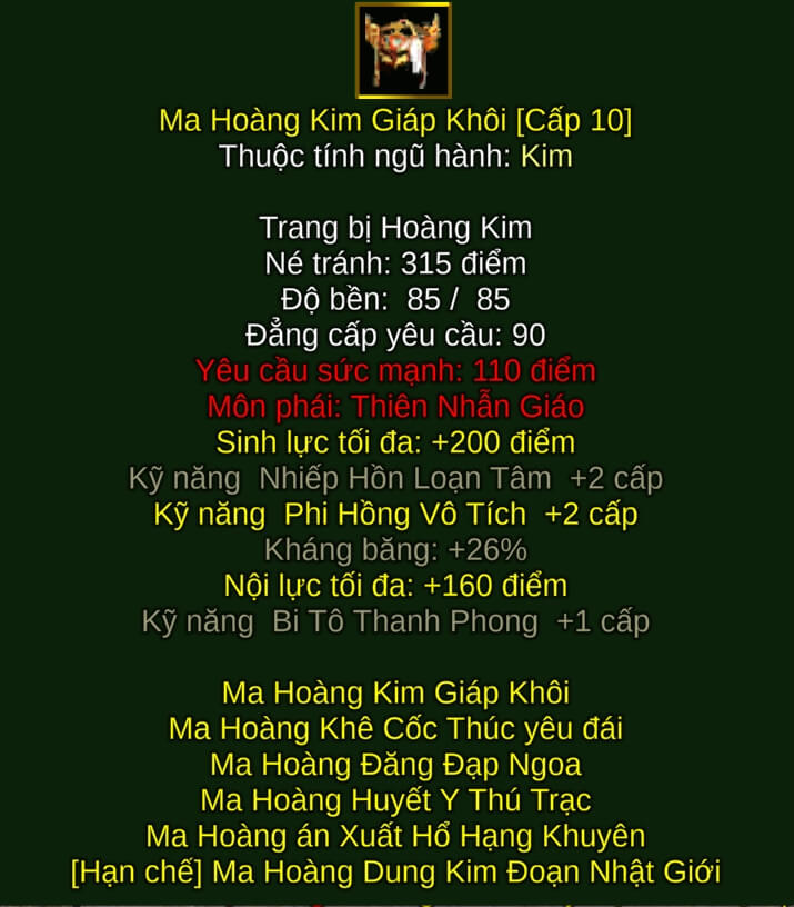 Ma Hoàng Kim Giáp Khôi - Bùa Chú (Ma Hoàng) - Thiên Nhẫn - VLTK