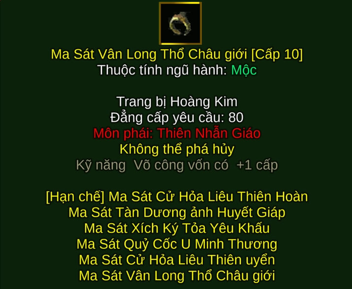 Ma Sát Vân Long Thổ Châu giới - Mâu Pháp (Ma Sát) - Thiên Nhẫn - VLTK