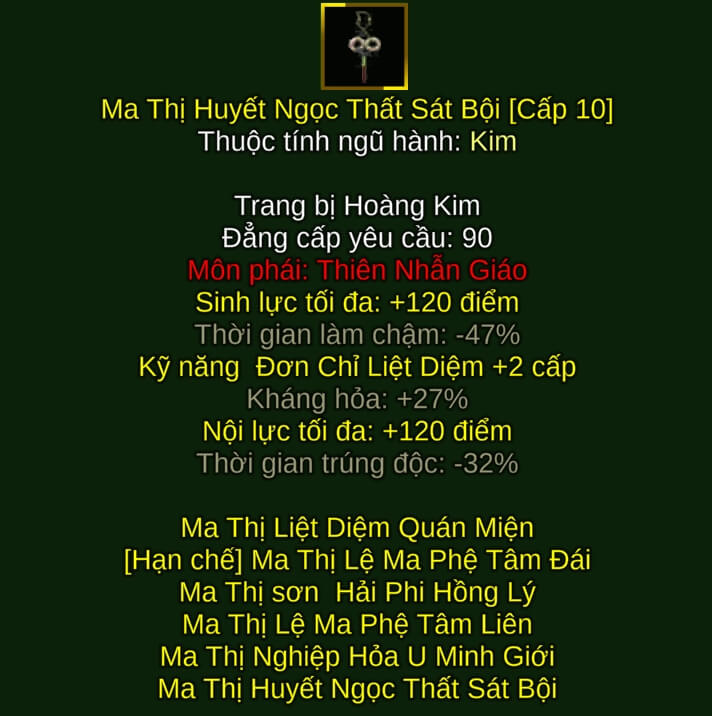 Ma Thị Huyết Ngọc Thất Sát Bội - Đao Pháp (Ma Thị) - Thiên Nhẫn - VLTK
