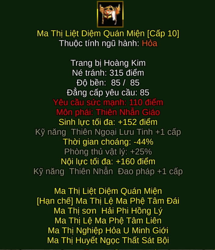 Ma Thị Liệt Diệm Quán Miện - Đao Pháp (Ma Thị) - Thiên Nhẫn - VLTK
