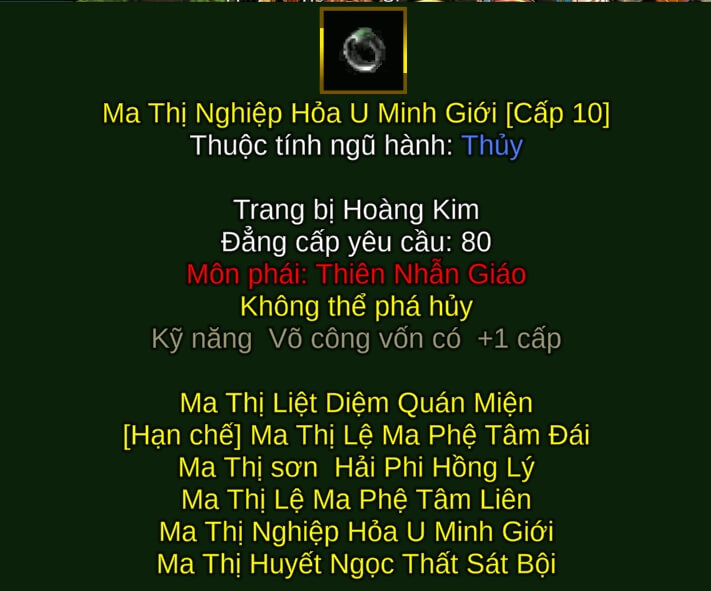 Ma Thị Nghiệp Hỏa U Minh Giới - Đao Pháp (Ma Thị) - Thiên Nhẫn - VLTK