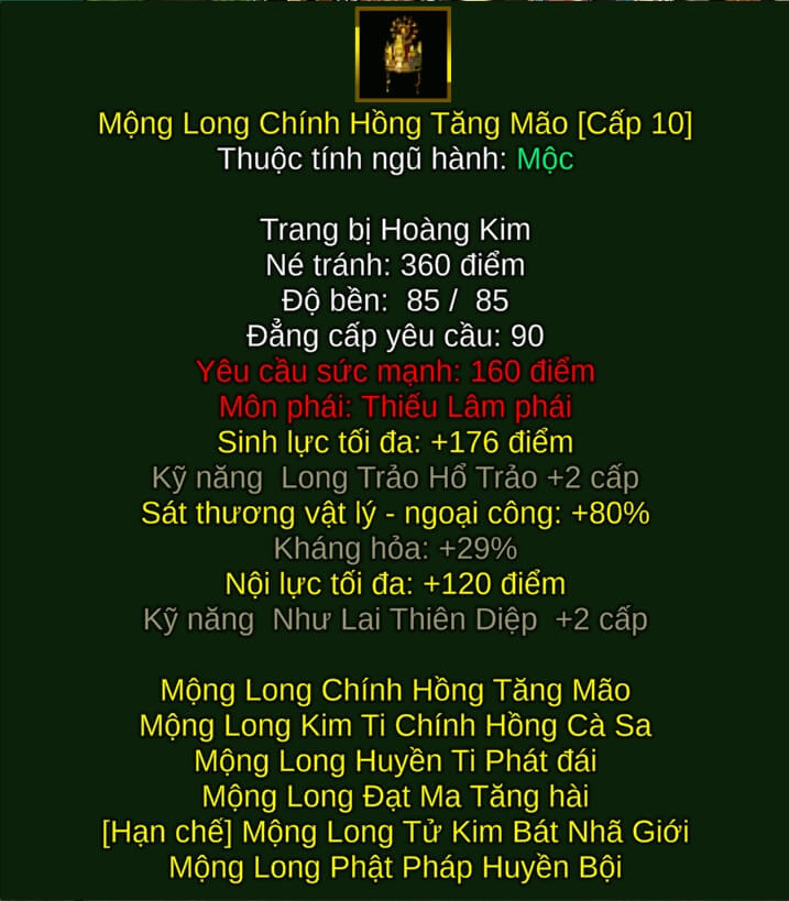 Mộng Long Chính Hồng Tăng Mão - Quyền Pháp (Mộng Long) - Thiếu Lâm - VLTK