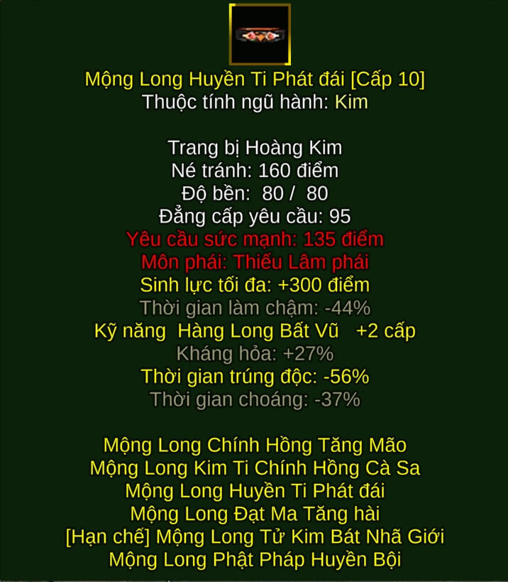 Mộng Long Huyền Ti Phát Đái - Quyền Pháp (Mộng Long) - Thiếu Lâm - VLTK