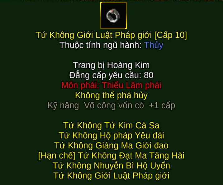 Tứ Không Giới Luật Pháp Giới - Đao Pháp (Tứ Không) - Thiếu Lâm - VLTK