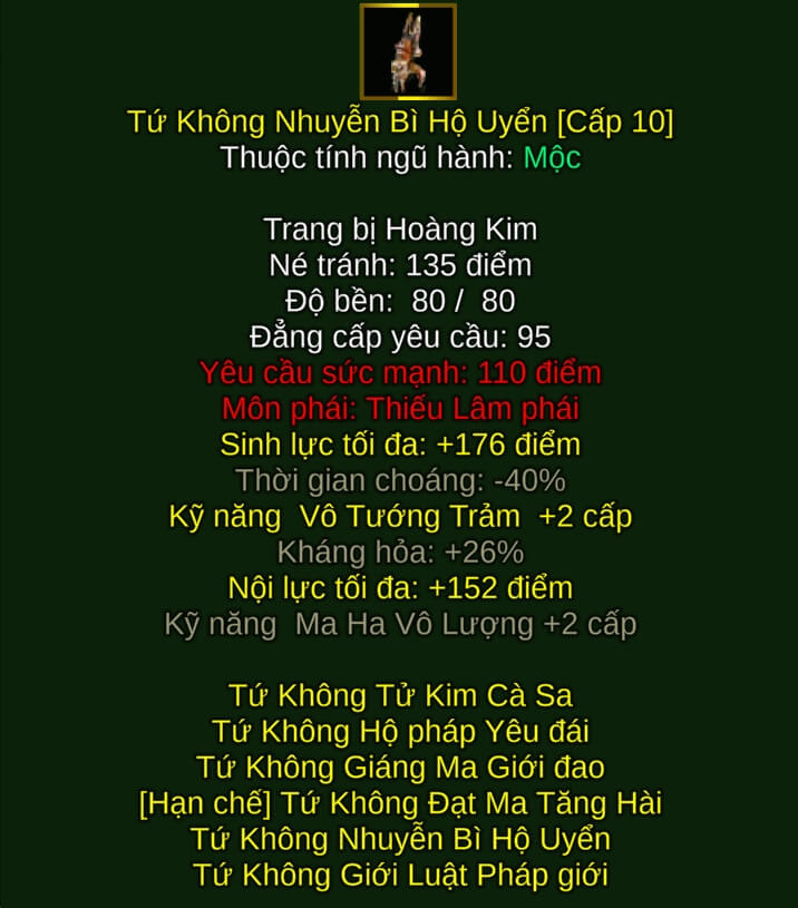 Tứ Không Nhuyễn Bì Hộ Uyển - Đao Pháp (Tứ Không) - Thiếu Lâm - VLTK