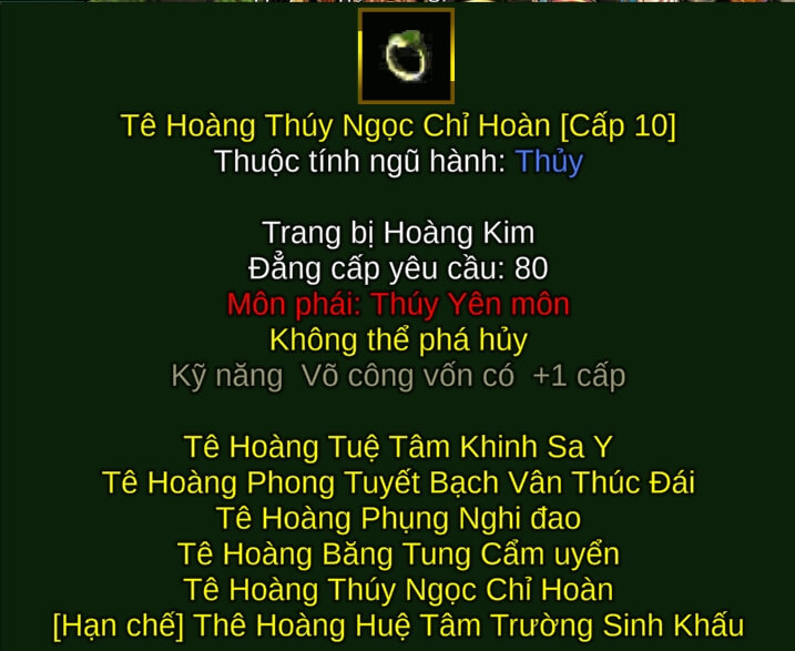Tê Hoàng Thúy Ngọc Chỉ Hoàn - Đao Pháp (Tê Hoàng) - Thúy Yên - VLTK