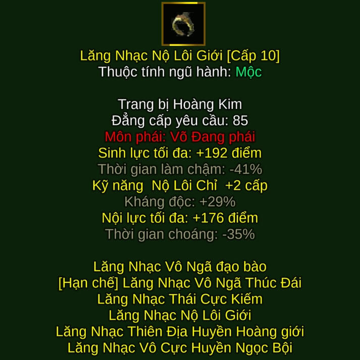 Lăng Nhạc Nộ Lôi Giới - Quyền Pháp (Lăng Nhạc) - Võ Đang - VLTK
