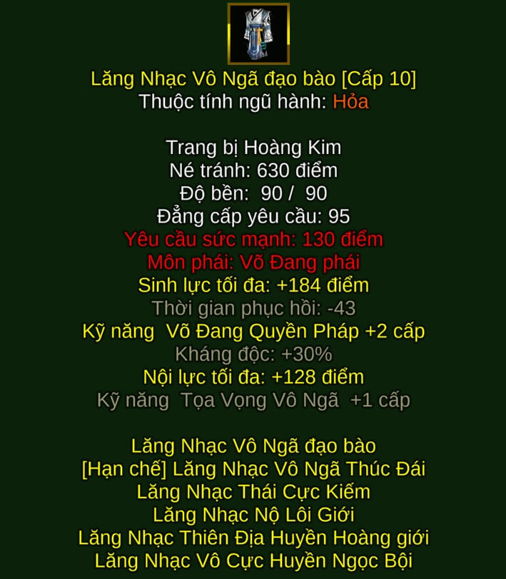 Lăng Nhạc Vô Ngã Đạo Bào - Quyền Pháp (Lăng Nhạc) - Võ Đang - VLTK