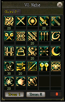 Tăng điểm Kỹ năng Đao pháp - phái Thiên Vương - VLTK