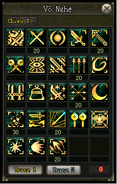 Tăng điểm Kỹ năng Thương pháp - phái Thiên Vương - VLTK